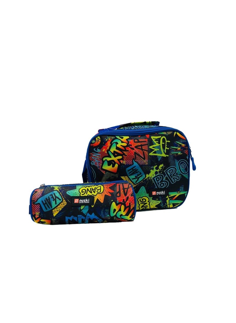 Nuzki Kids School Bag 3 Pcs/Set - Ultimate Student Backpack, Schoolbag, Pencil Case, and Lunch Bag Combo for Trendy Students - Image 4